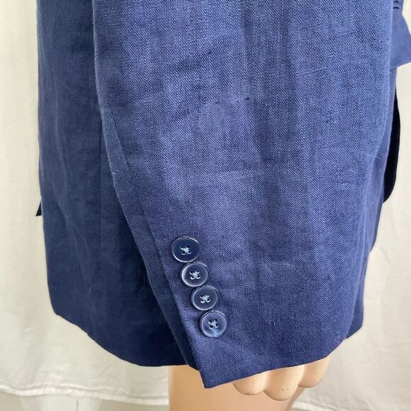 Lauren Ralph Lauren Mens Store Blue Linen Suit Sport Coat Blazer Jacket 48L - Picture 9 of 16